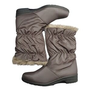 Judith Sport Winter Boots Womens US 10 Brown Faux Fur Lined Waterproof Zip Up